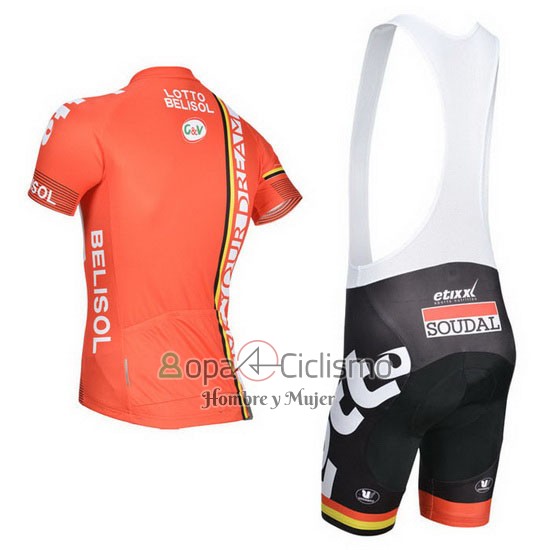 Lotto Belisol Ropa Ciclismo Culotte Corto 2014 Mangas Cortas Naranja